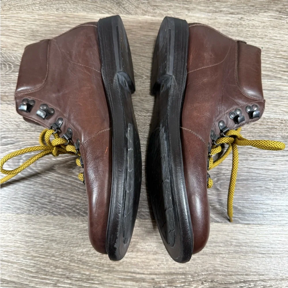 Boemos 4879 Boots Men 42 Brown Leather Ankle Hiking Made in Italy US 9 Euro-chic